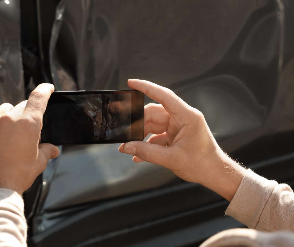 Toma fotografías de los daños a los vehículos